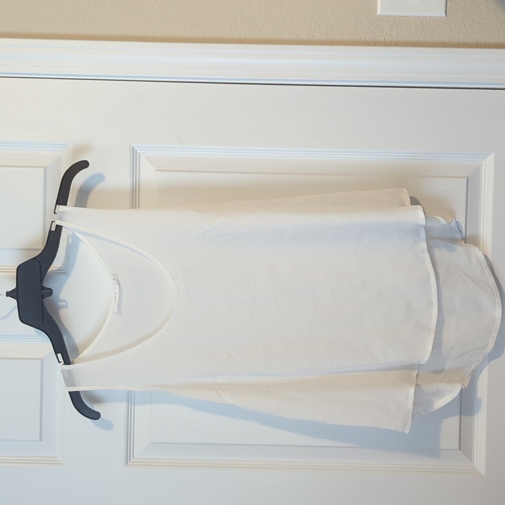 Lush White Blouse Tank Top